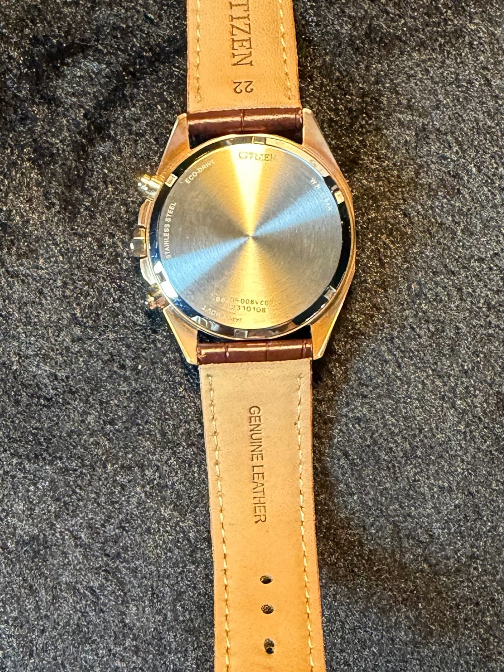 Citizen Men’s Eco-Drive Chronograph Watch - White Dial, Brown Strap - Picture 4 of 14